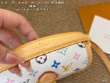 Mini (Folding Case Airplane Case) LVlvDiane mini White Tri-Color Vintage Baguette With two shoulder straps