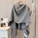 Louis Vuitton reversible wool and cashmere blend knit coat cloak Size Unicode