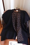 FENDl reversible wool and cashmere blend knit coat cloak Size Unicode
