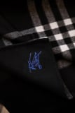 Burberry embroidered hooded checked cloak.