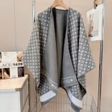 Louis Vuitton reversible wool and cashmere blend knit coat cloak Size Unicode