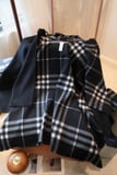 Burberry embroidered hooded checked cloak.