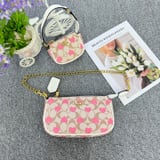 XDR2548 # Coach two-piece set with inner wheat and cloth standard matching non-woven fabric chain shoulder strap