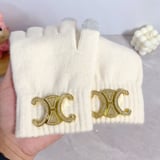 Celine [scarf➕ hat with fur ball➕ gloves] three-piece set 50% wool,➕ 50% acrylic