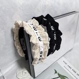 miumiu black and white lace Chanel style high headband girls spring and summer elegance net red headwear 2023 new
