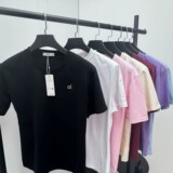 Cross-border Alo0 Heavyweight Cotton Threaded T-Shirt Simple Summer Versatile Loose Casual Steel Seal Short Sleeve