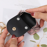 Mini leather small bag cute coin purse storage bag earphone bag old flower pendant key bag key bag women