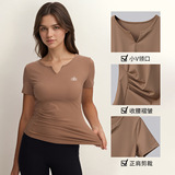 alo same style sports t-shirt summer yoga fitness pilates short sleeve running dry slim solid color top