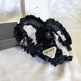 Prada Inverted Triangle Letters Correctly Braided Wide Brim Headband High Cranial Top Pressing Hair Shampoo Facial Outing All-Match Hair Accessories