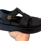 TB summer versatile roman sandals women woven hollowed out round toe vintage pork cage shoes thick sole outer wear casual beach shoes
