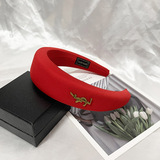 ySL red beans with the same style of green hair band women's all-match outdoors premium feeling sponge hair card headband new