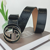 gucci belt smooth buckle belt fashion pants belt versatile stripes one piece commuter genuine leather waist