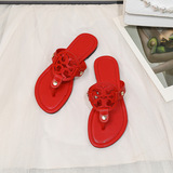 European and American TB flip-flops women summer slippersg foot flip-flops foreign trade large flat flip-flops sandals shoes