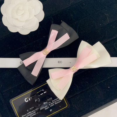 Chanel French Sweetheart Girl Bow Duckbill Hair Clip Princess Head Korean Side Clip Side Clip Double Pony Tail Accessories