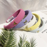 Louis Vuitton Japanese and Korean Boutique Headband British Khaki Plaid B Classic Wide Sponge Hair Card Outgoing All-Match Hair Band