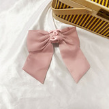chanel korean style large bow hair clip delicate satin fabric horsetail spring clip headwear net red girl top clip hair accessories women