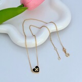 Copper-plated 18K Gold European-American Heart Stud Earrings Necklace Fashion Enamel Glazed Sweet Girls Jewelry Set high quality jewelryTB