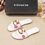 coach cross-border summer exotic high value new Chinese summer words foreign trade flat soft bottom wear-resistant beach slippers women
