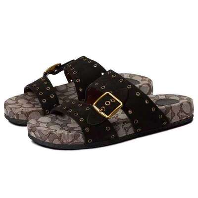 coach cross-border platform sandal slippers women summer outer wear new muffin flip-flops premium matching dress birken sandals