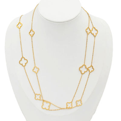 Stainless Steel Floral Necklace Floral Cross-border Best Seller Necklace