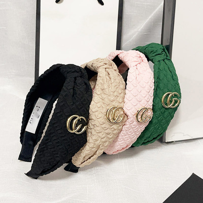 Gucci Korean style temperament net red wide hair band middle knot fabric art camellia headband go out all-match girl hair card hair accessories