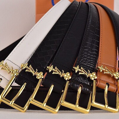 Louis Vuitton Dress Trendy Pants Belt Women's Belt YSL Genuine Leather Casual All Match Premium Belt Pin Buckle