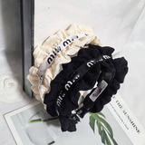 miumiu black and white lace Chanel style high headband girls spring and summer elegance net red headwear 2023 new