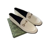 Gucci foreign trade real wool slippers women outerwear flat mule bag toe half slippers Gucci horse buckle small leather shoes women