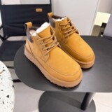 2026 Winter New Men's and Women's Shoes Fleece Martin Boots Thick Sole Anti Ski Snow Boots Men's High Top Wool Warm Cotton Shoes UGG