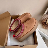 Women's ethnic style knit thick-soled snow boots women's plus size cotton boots cowhide knit wool fleece all-match shoes UGG
