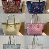 Ole Coach new cherry city tote bag handbag shoulder classic old flower shopping bag large capacity mommy bag