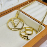 Stainless steel new letter necklace Dior brand gold pendant sweater chain waterproof color