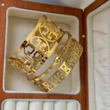Stainless Steel Celi Arc de Triomphe Large V and TB Gold Bracelet Women European and American Ins Fashion Guru Open Bracelet Waterproof