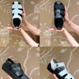 TB summer versatile roman sandals women woven hollowed out round toe vintage pork cage shoes thick sole outer wear casual beach shoes