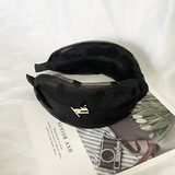 Louis Vuitton Korean Polka Dot Vintage Middle Knotted Hair Band Girls Hair Band Mori Show Face Small Wide Bow Hair Cave