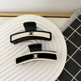 celine 11cm Classic Black and White Chanel Style Gripper Large Korean Style Rubber Lacquered Texture Hair Loss Multi Disc Hair Shark Clip