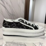 Premium Dior Embroidery Floral Canvas Shoes Platform Boost Casual Sport White Skate Shoes