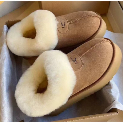 2026 new tarts leather fleece all-in-one wool thick bottom short snow boots mulberry village warm women's winter cotton shoes UGG
