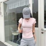 alo Seven-color Dopamine 26 spring and summer new European and American solid color women's short sleeve T-shirt elegant slim sport T