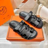 Hermes new multicolor velcro second uncle slippers women outer wear platform sandals flat casual slippers outer wear