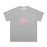 alo summer new trendy Alo short sleeve letter print T-shirt loose design niche fashion casual