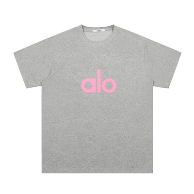 alo summer new trendy Alo short sleeve letter print T-shirt loose design niche fashion casual