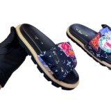 2026 Louis Vuitton New Cartoon Graffiti Slippers Velcro Thick Flip Flops Flat Flops
