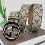 gucci belt smooth buckle belt fashion pants belt versatile stripes one piece commuter genuine leather waist