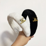celine Arc de Triomphe Hair Tie Plush Hair Band Hair Clip Women's Fall Winter High Cranial Top Hairy Headband 2022 New Premium