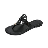 European and American TB flip-flops women summer slippersg foot flip-flops foreign trade large flat flip-flops sandals shoes