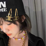 Celine vintage Arc de Triomphe simple elegant BB clip side word bangs clip back of the head side clip hair accessories women