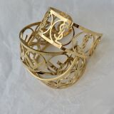 FENDI Stainless Steel Bangle 18 K Gold Open Bangle