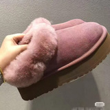 women's winter new tatzler sheepskin fur loafers flip wool non-slip warm high sole snow boots UGG