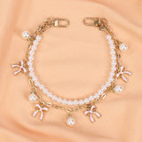 Bag Metal Pendant Decorative Handle Chain Pearl Bow Flower Chain Fashion Versatile Bag Clothing Accessories
